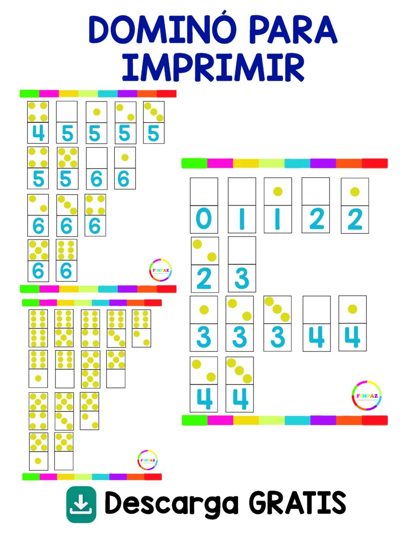 dominó para imprimir y recortar pdf