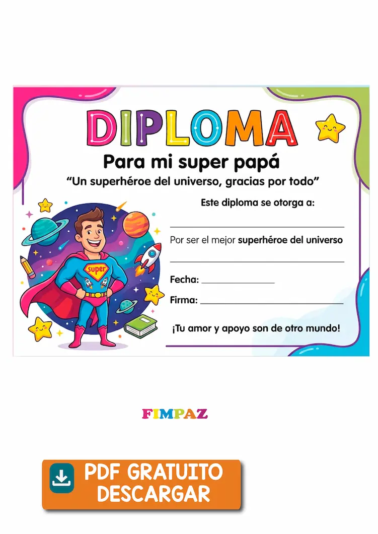 diploma para el dia del padre