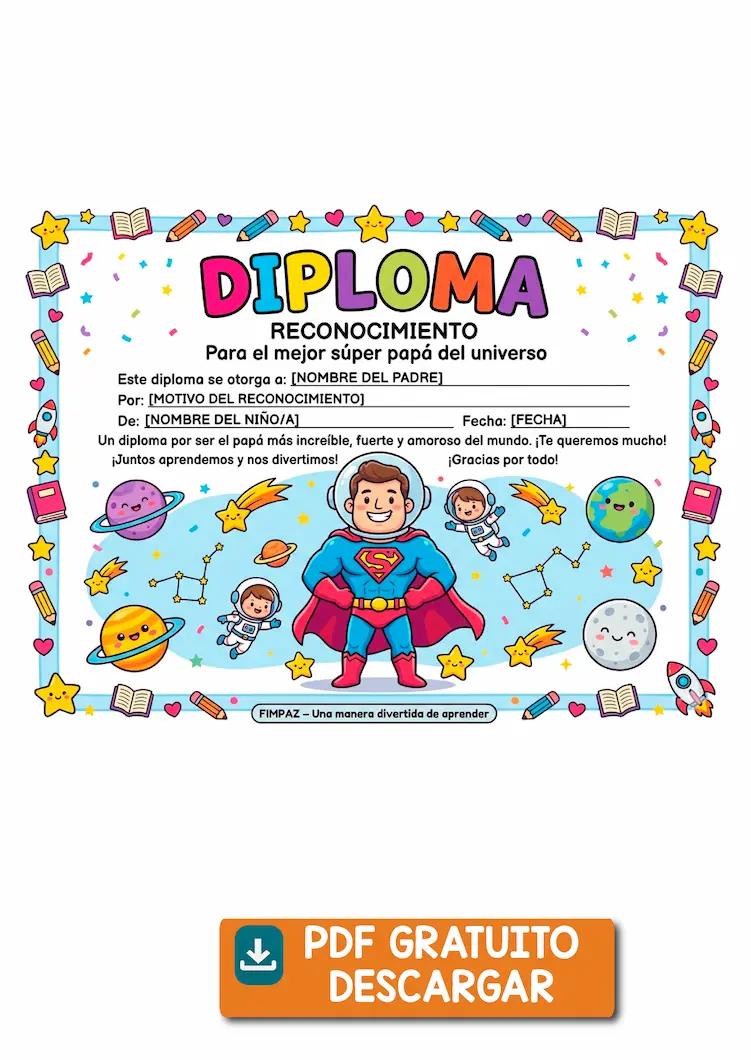 diploma para el dia del padre