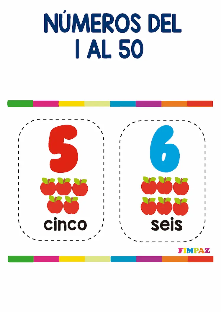 flashcard de numeros del 1 al 50