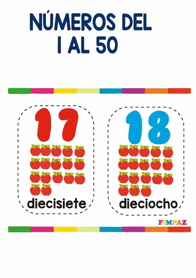 flashcard de numeros del 1 al 50