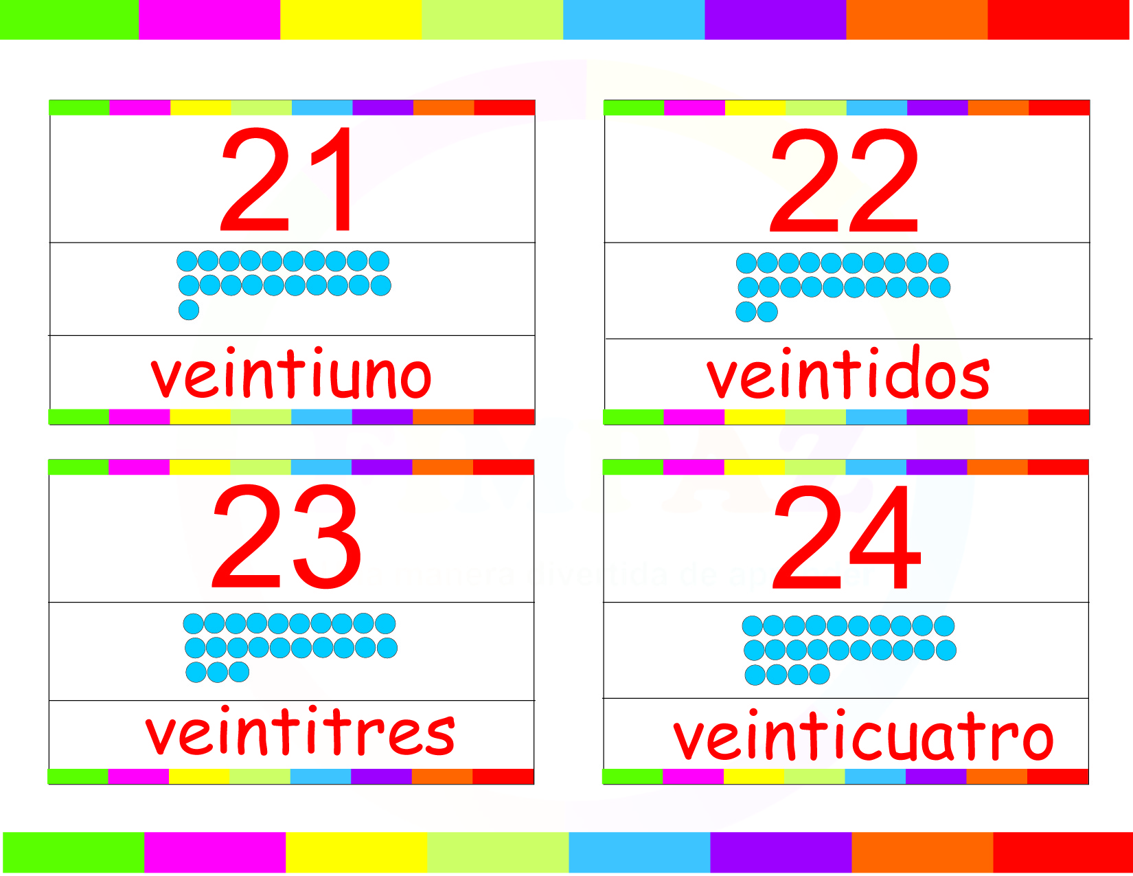 numeros del 1 al 50 para niños de preescolar