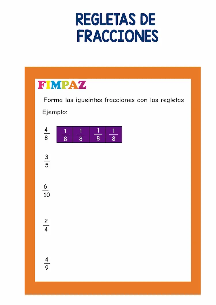regletas de fracciones para imprimir pdf