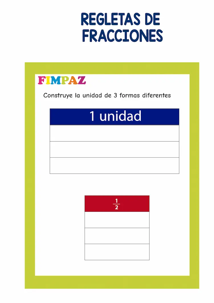 imprimir tiras de fracciones