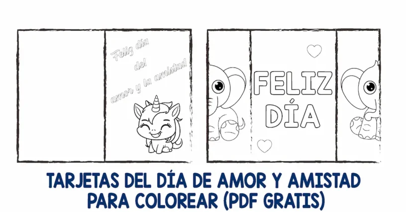 TARJETAS DEL DIA DEL AMOR Y AMISTAD PARA PINTAR