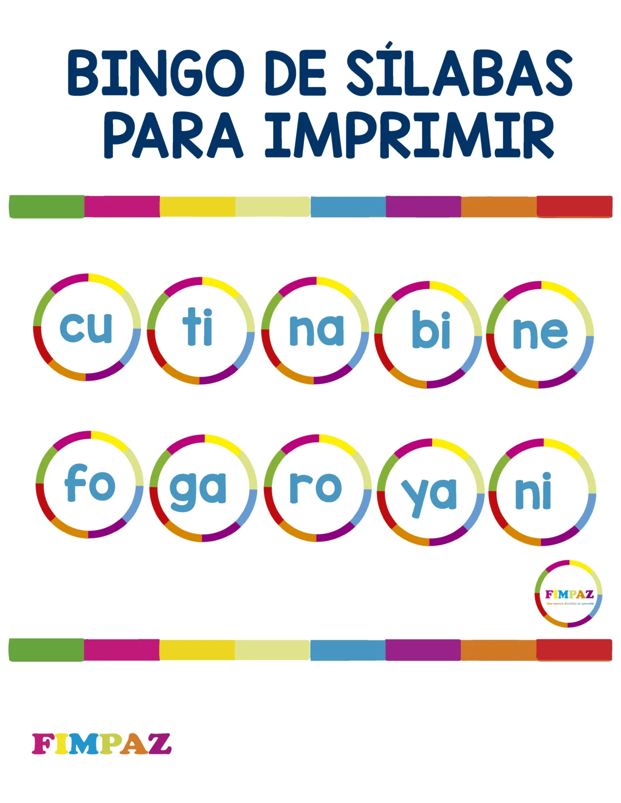 bingo de silabas