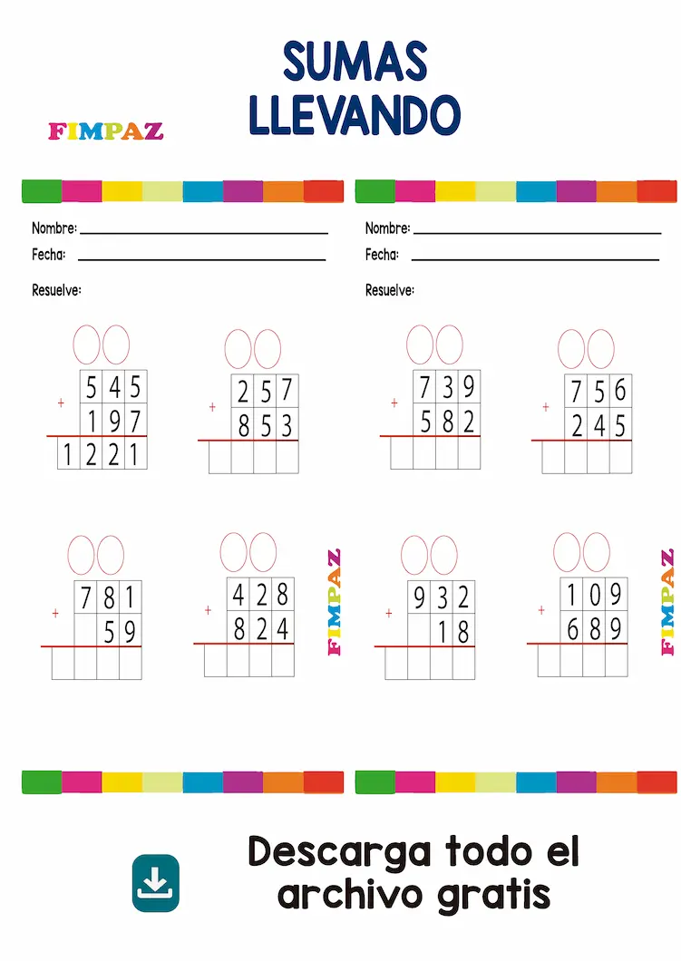 sumas de 3 cifras llevando