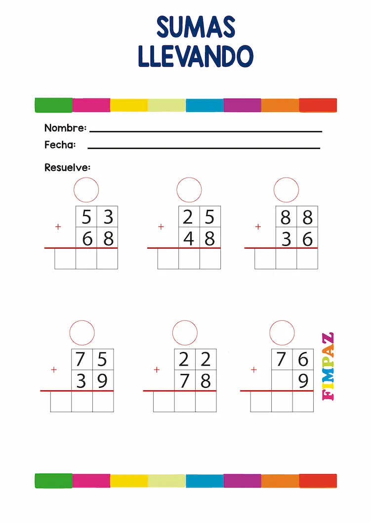sumas llevando de dos cifras