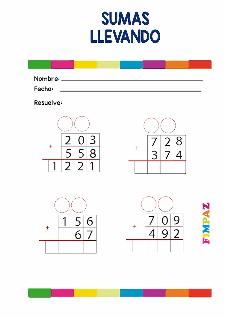 sumas de 3 cifras llevando