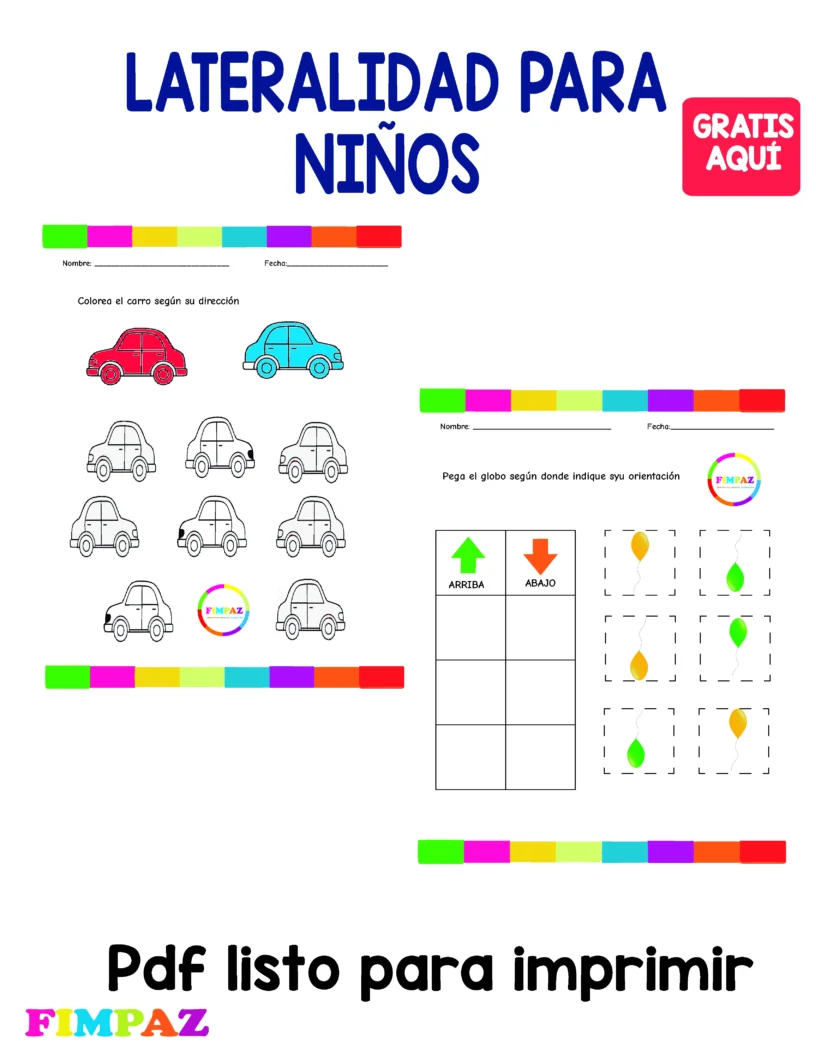 lateralidad actividades para imprimir