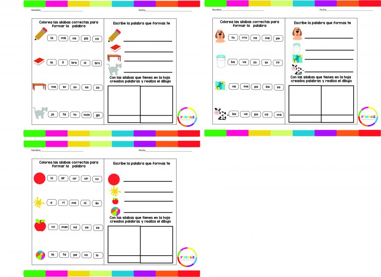 silabas colorear