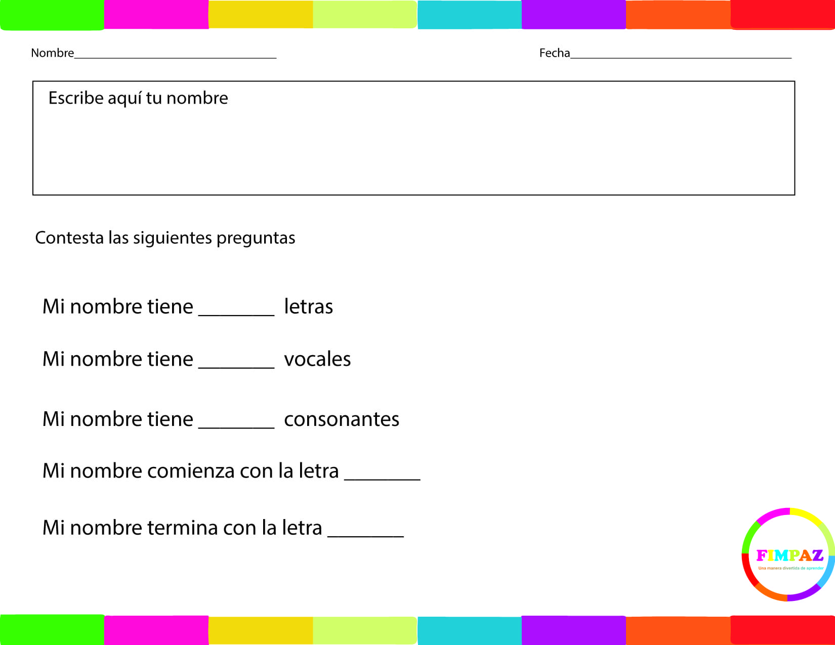 escritura actividades para trabajar el nombre propio en preescolar