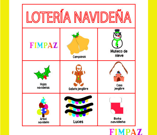 LOTERÍA NAVIDEÑA PARA IMPRIMIR PDF