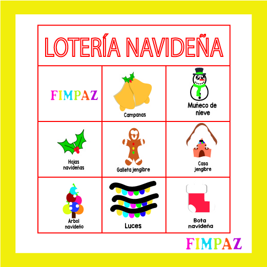 LOTERÍA NAVIDEÑA PARA IMPRIMIR PDF