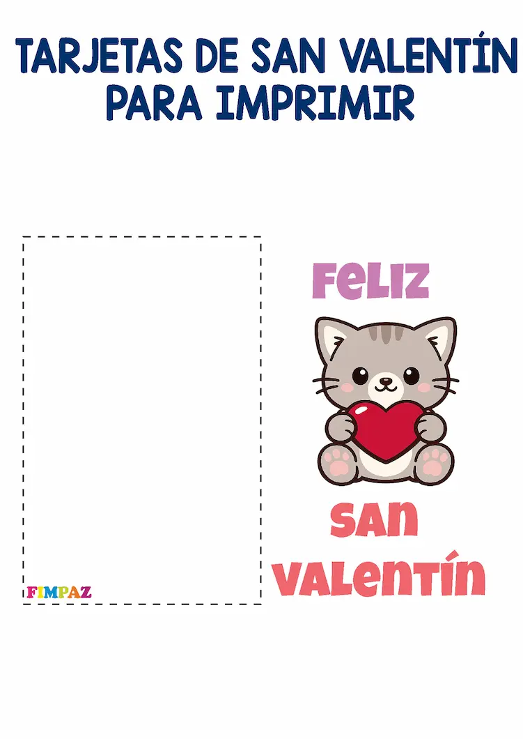 TAREJTA DE GATITO PARA SAN VALENTIN