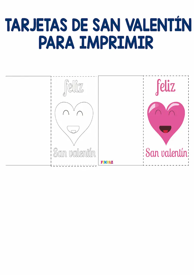 TARJETA DE SAN VALENTIN PARA COLOREAR