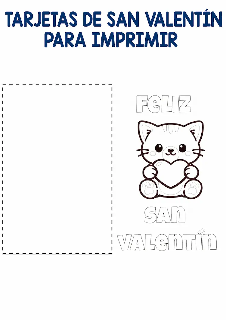 TARJETA DE SAN VALENTIN PARA COLOREAR