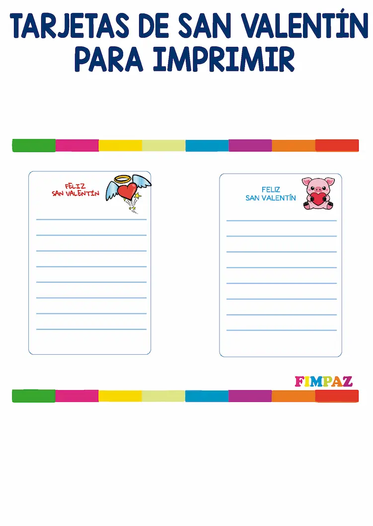 TARJETAS DE SAN VALENTIN PDF PARA IMPRIMIR
