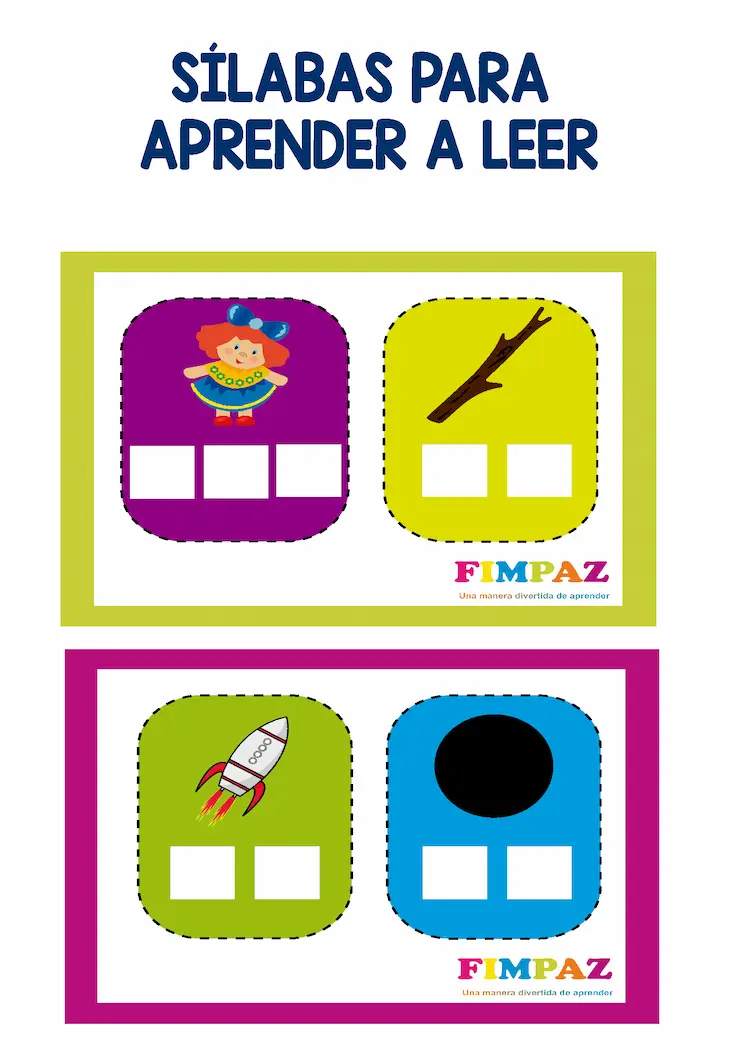 Ejercicios de silabas para aprender a leer