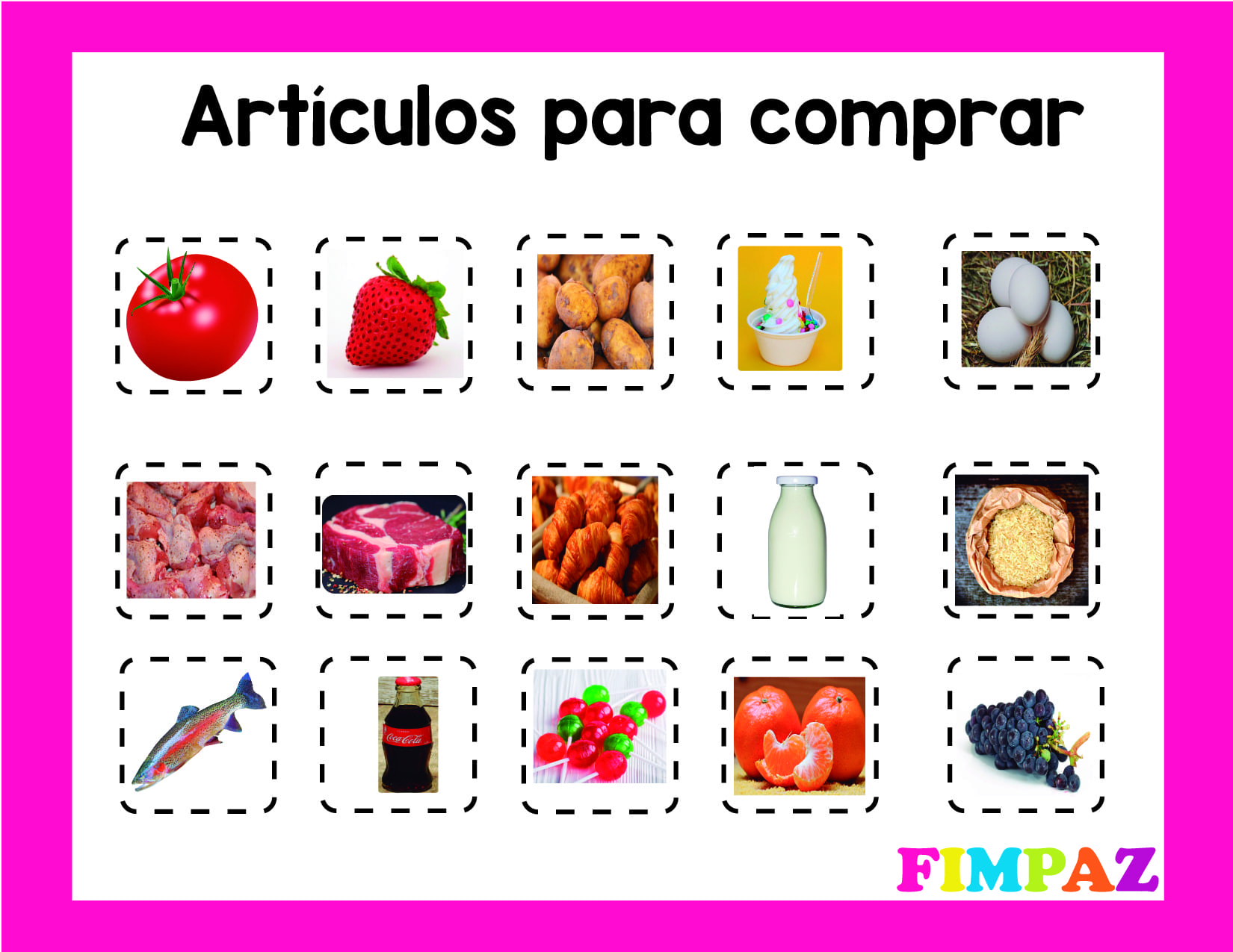 actividades de la tiendita para imprimir