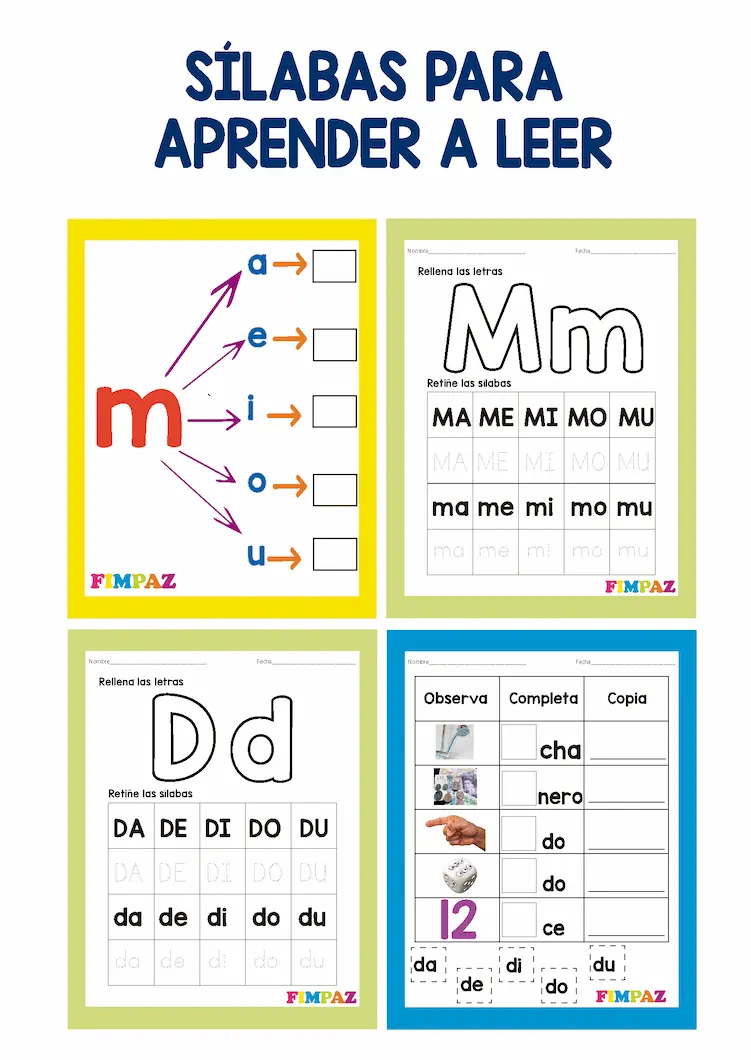Ejercicios de silabas para aprender a leer 