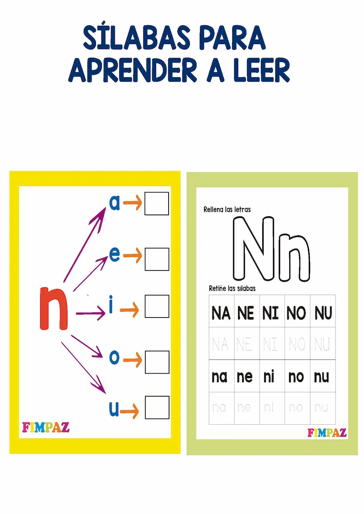 Ejercicios de silabas para aprender a leer 