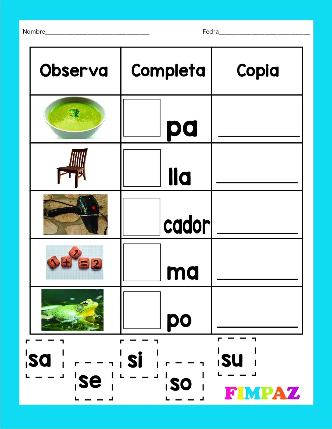 fichas para aprender a leer pdf
