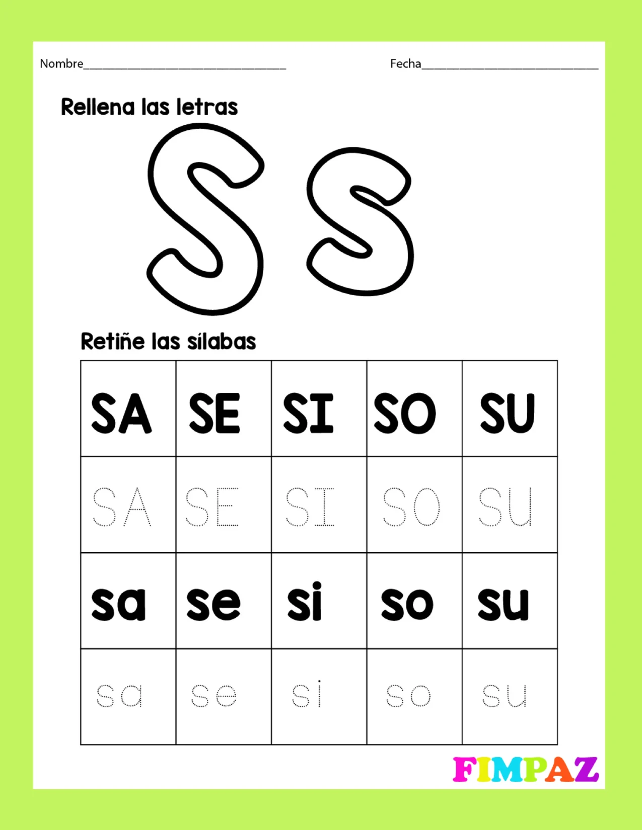 fichas para aprender a leer pdf