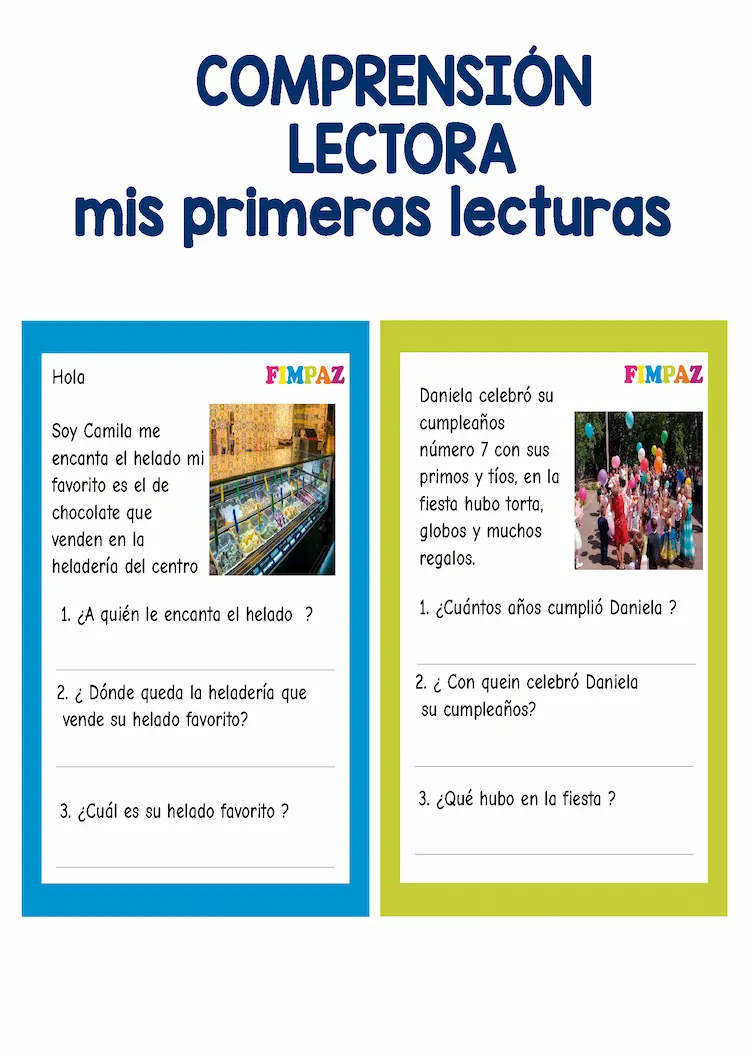 actividades de comprension lectora en inicial