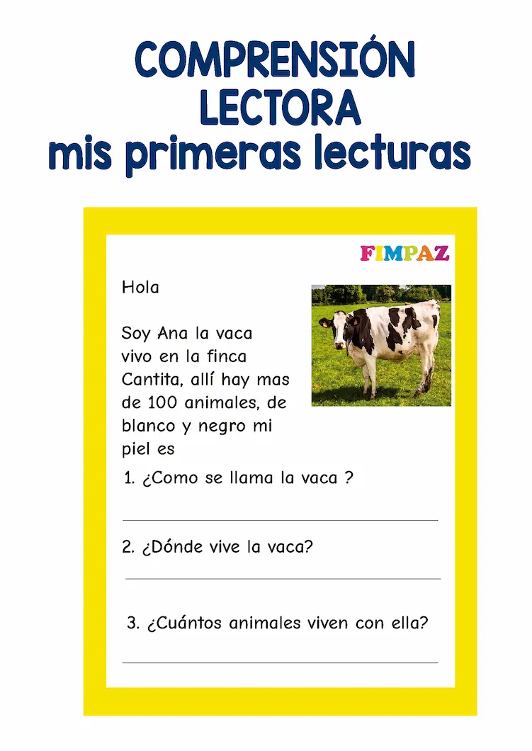 PDF CON ACTIVIDADES DE COMPRENSION LECTORA PARA INICIAL 