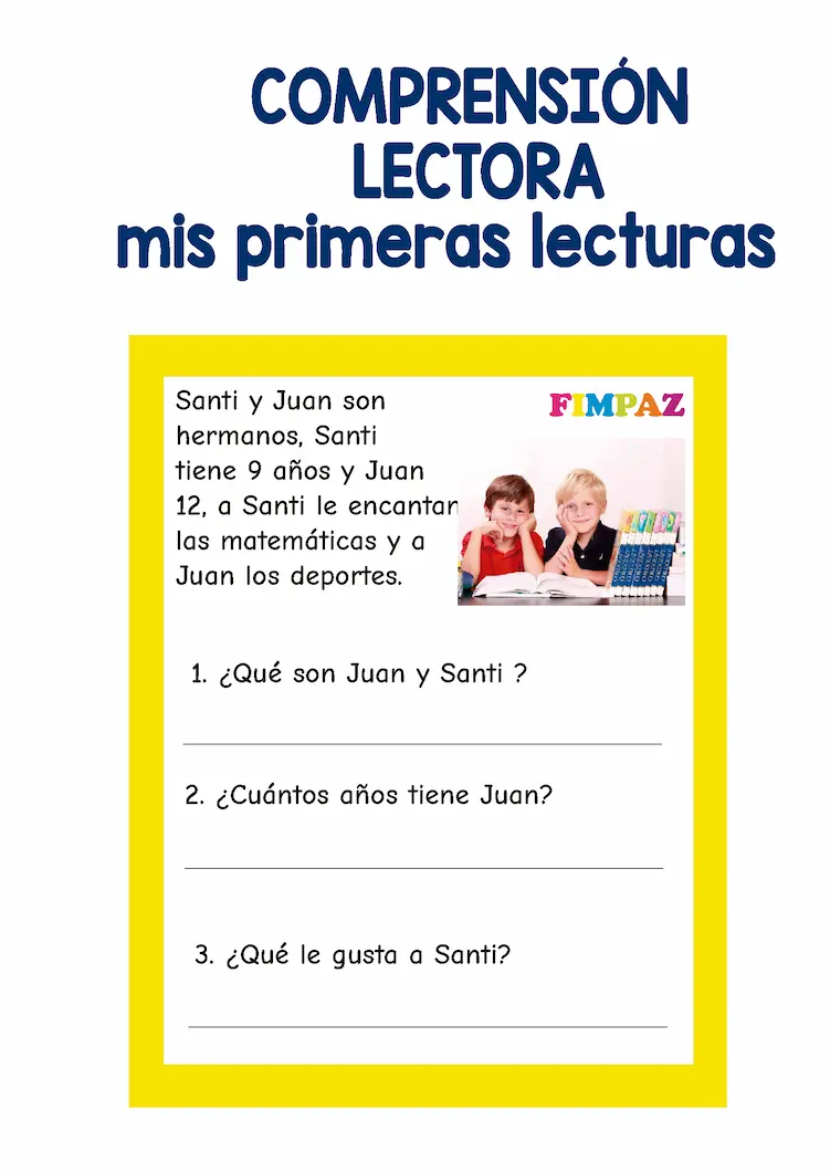 COMPRENSION LECTORA PREGUNTAS FACILES