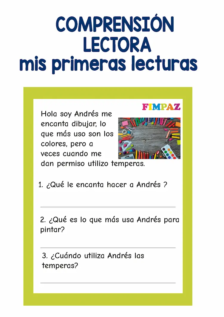 COMPRENSION LECTORA PREGUNTAS FACILES