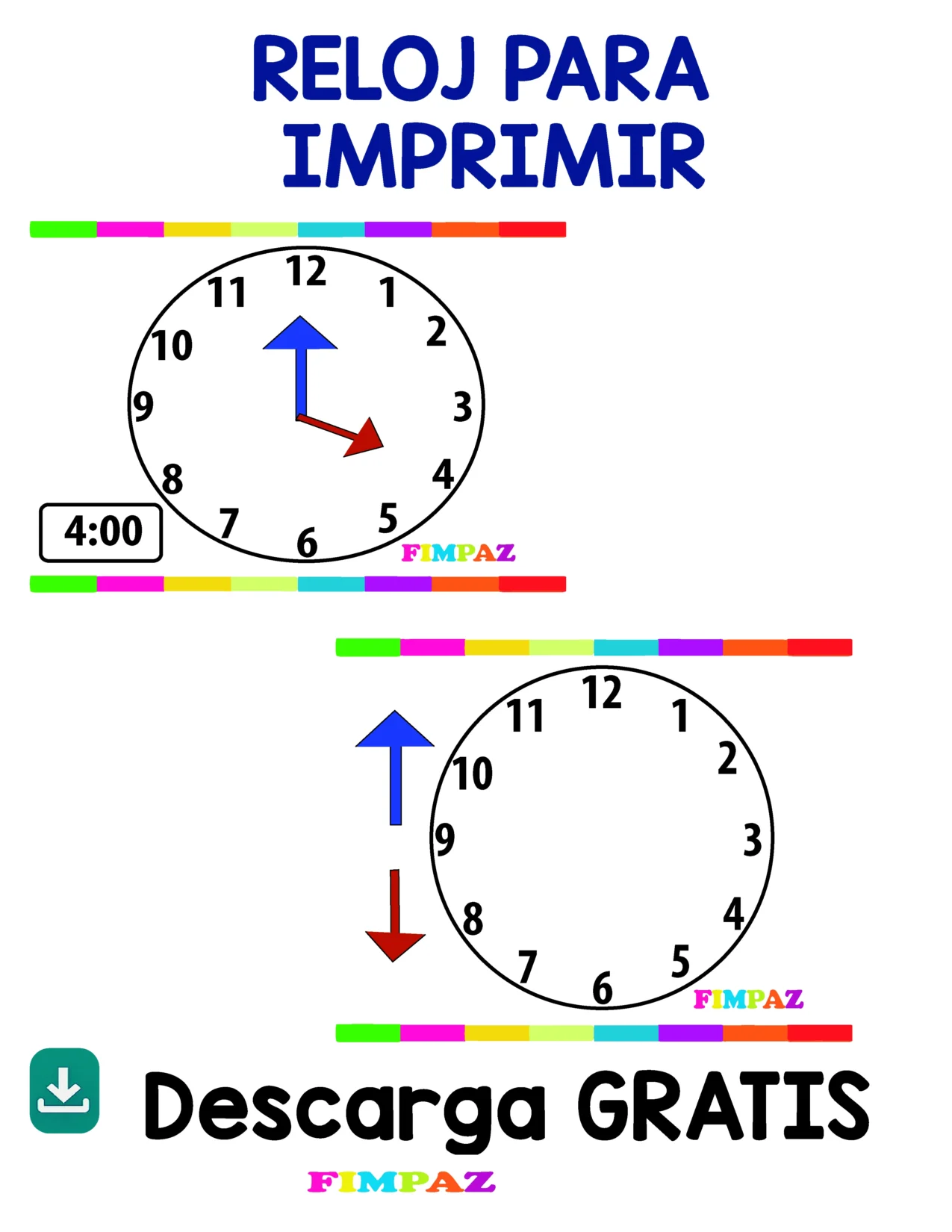 RELOJ PARA IMPRIMIR PDF