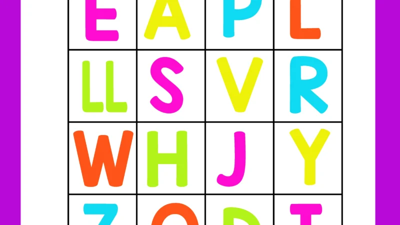 Bingo de letras para imprimir en PDF