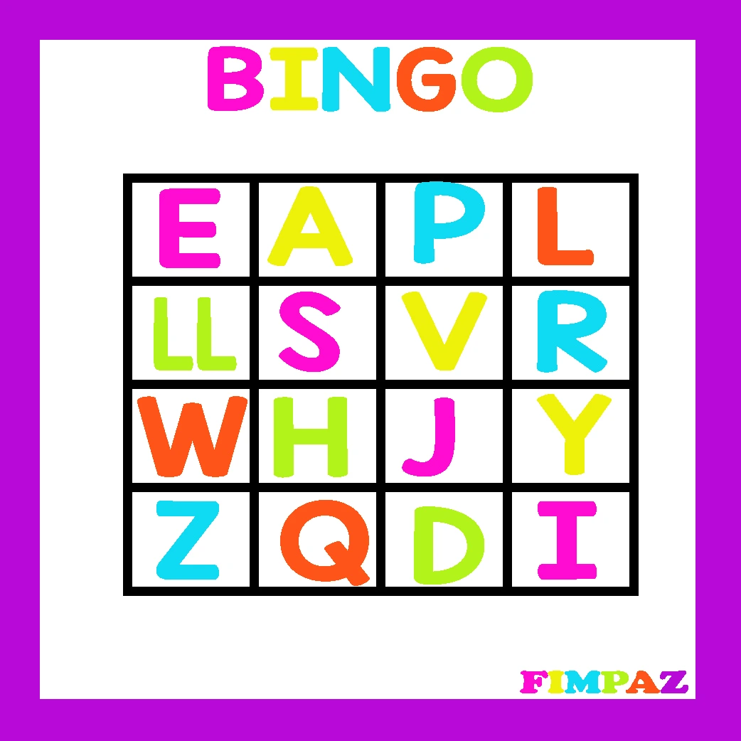 Plantilla de bingo de letras para imprimir PDF lista para descargar y usar en clase o en casa