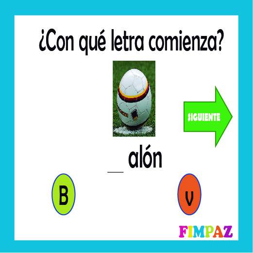 PALABRAS CON B Y V PARA NIÑOS