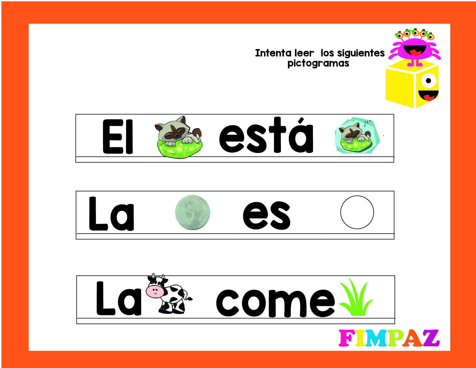 corto oraciones con pictogramas