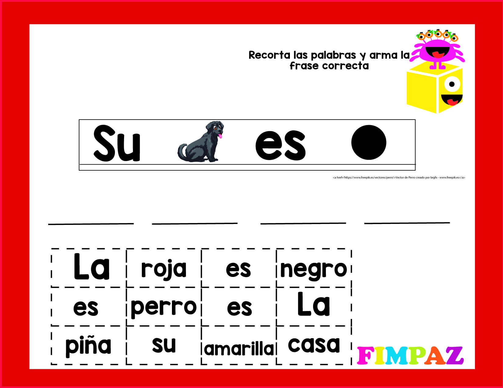 pictogramas para niños de preescolar