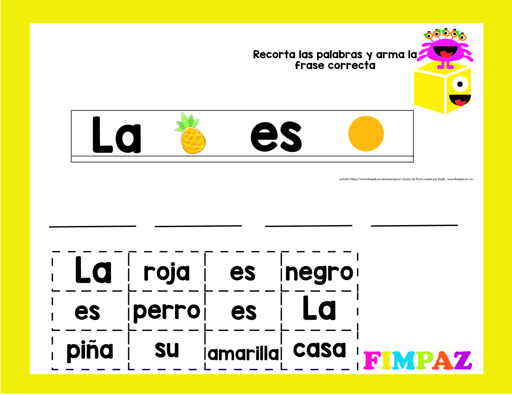 oraciones con pictogramas para niños