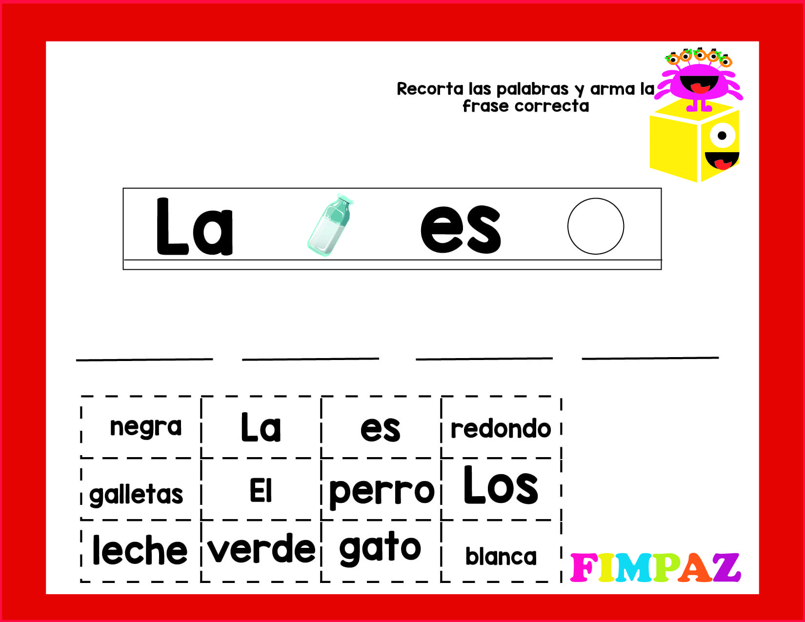 oraciones con pictogramas para niños