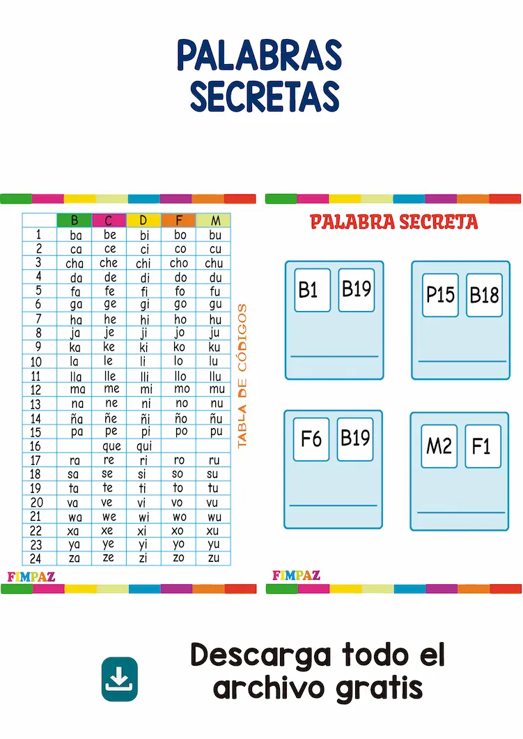 JUEGO LECTO ESCRITURA PALABRA SECRETA