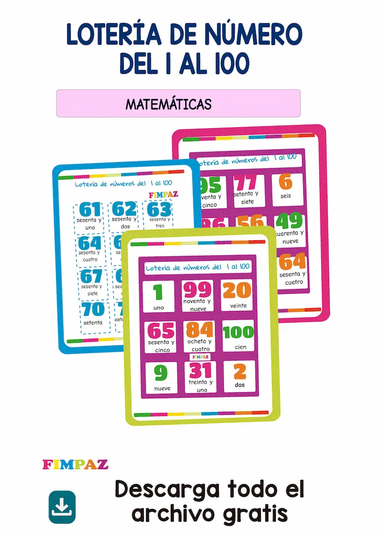 LOTERIAL DEL 1 AL 100 PDF PARA IMPRIMIR GRATIS