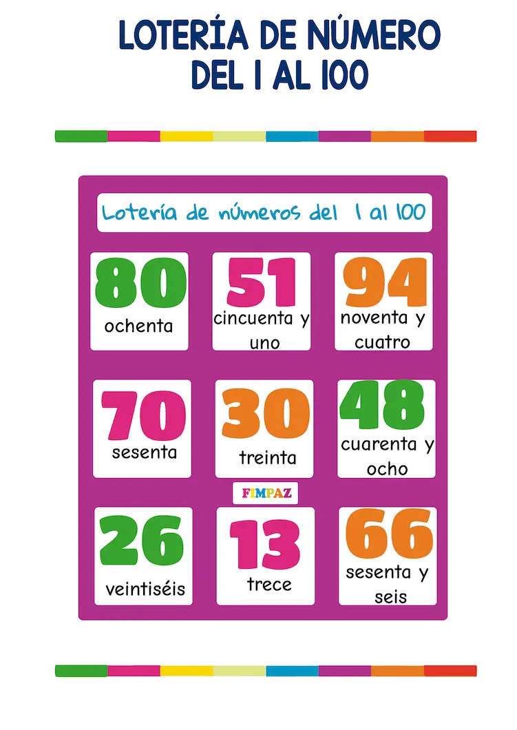 LOTERIAL DEL 1 AL 100 PDF PARA IMPRIMIR GRATIS