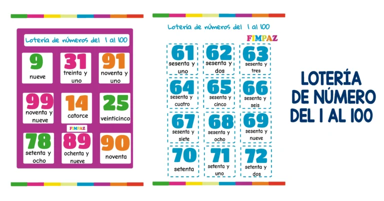 Lee más sobre el artículo Lotería de Números del 1 al 100 para Imprimir: El Recurso Ideal para Clase