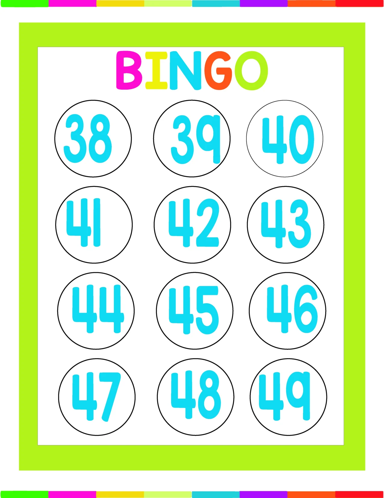 bingo de números del 1 al 100 para imprimir pdf