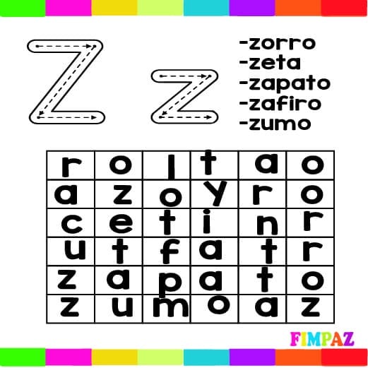 SOPA DE LETRAS PARA IMPRIMIR