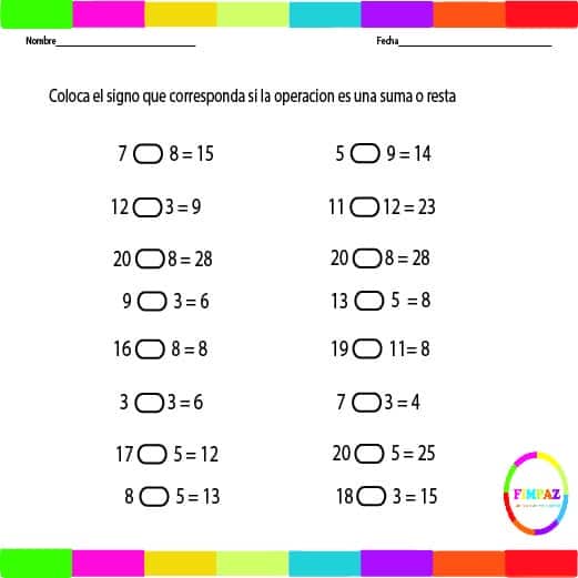 EJERCICIOS DE SUMAS Y RESTAS