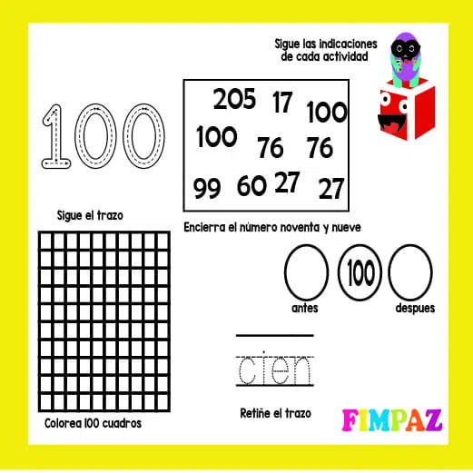 LOS NUMEROS DEL 1 AL 100