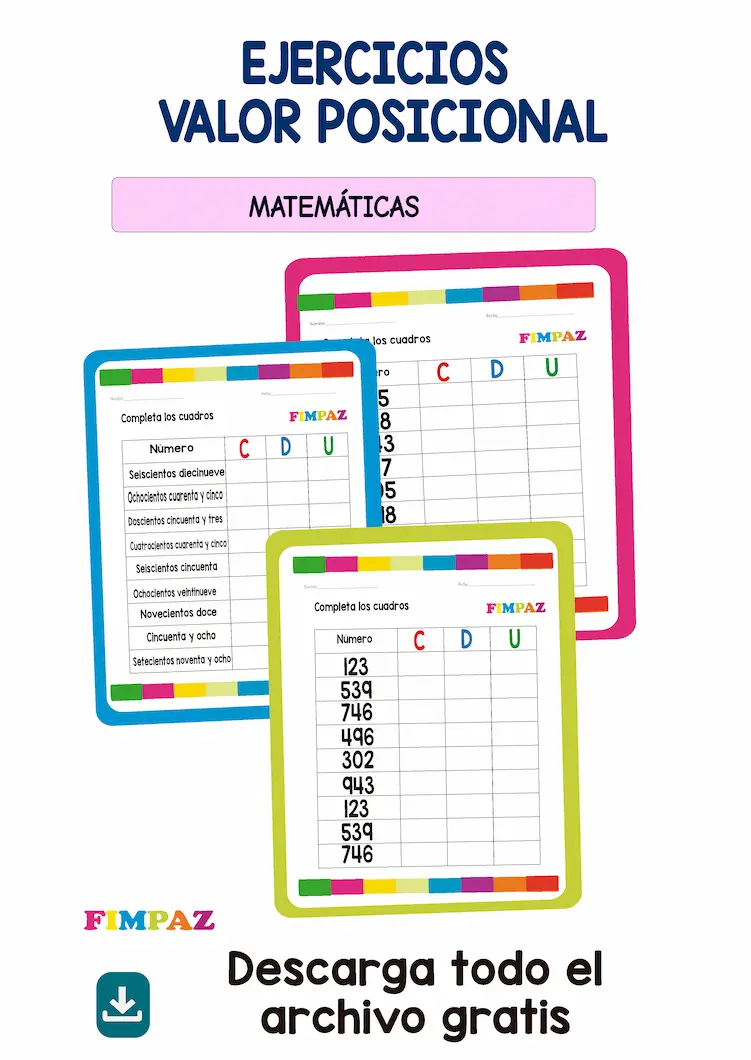 Valor Posicional: Ejercicios en PDF