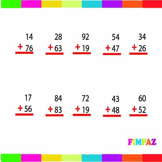 sumas para niños